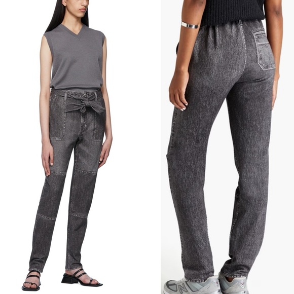 rag & bone Miramar Mia Faux Denim Black Magic Pants Small - Picture 2 of 11